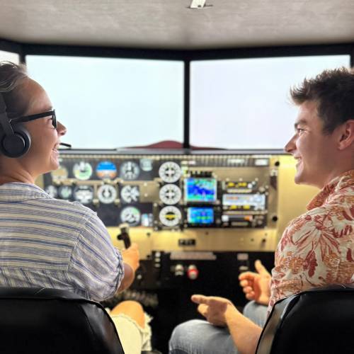 inside view of the airplane you will be flying in flight school